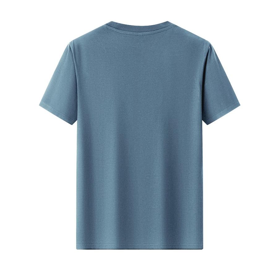 100% Baumwolle Herren T-Shirt Sommer Kurzarm Dünnes Oberteil Trendig Modisch Schlank Täglich Lässig Einfache Linie Pfeilmuster Design