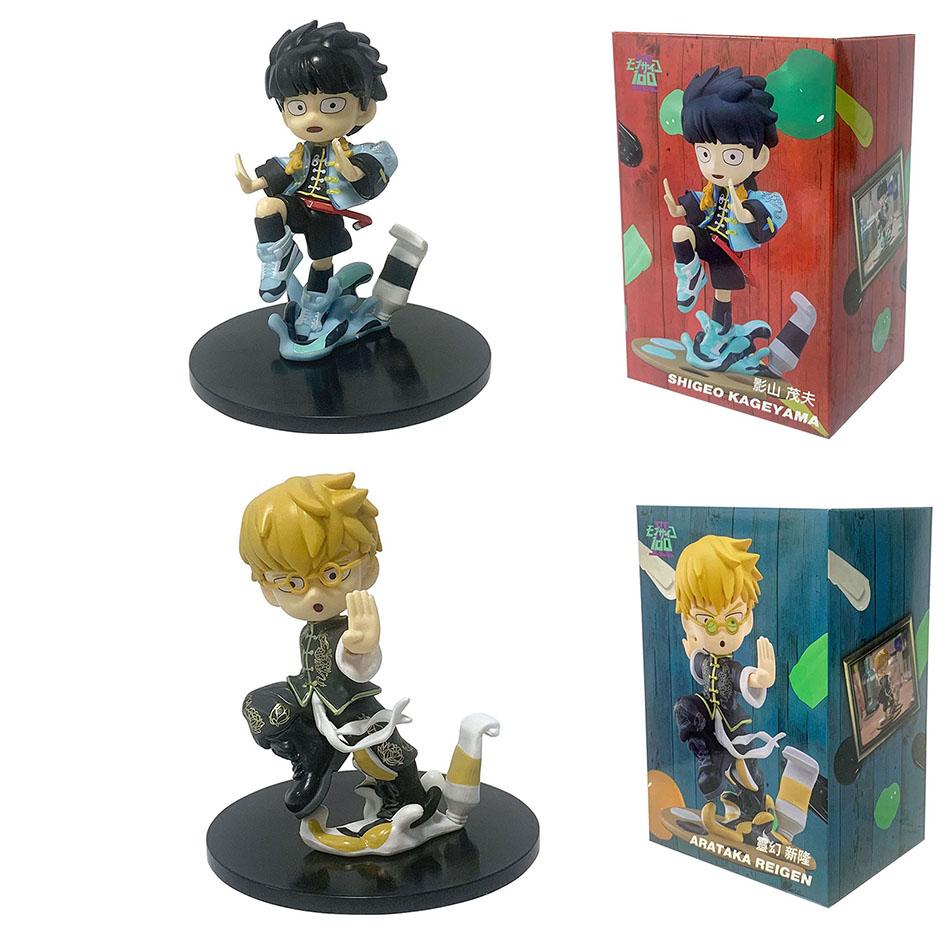 Mob Psycho Anime Figures Gk Reigen Arataka Edition Kawaii Sitting Palm Series Model Doll Desktop Ornaments Collectible Toy Q 100 Kid Friendly