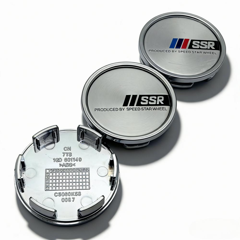 4pcs SSR Logo Emblem Badge Car Wheel Center Caps 58MM Clips 53MM Wheels Hub Cap Rim Hubcaps Dust Cover Replace Car Accessories