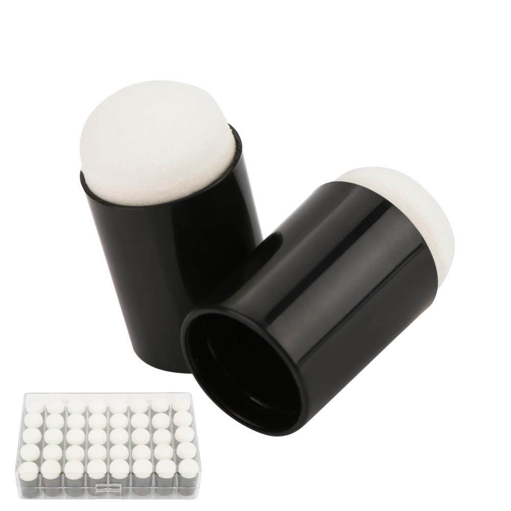 40pcs Storage Box Included Finger Sponge Daubers Finger Fit Design Sponge Applicators Sponge Daubers Set Black