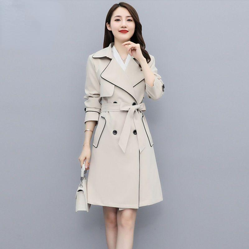 Fashionable Waist-belted Women's Trench Coat for Autumn