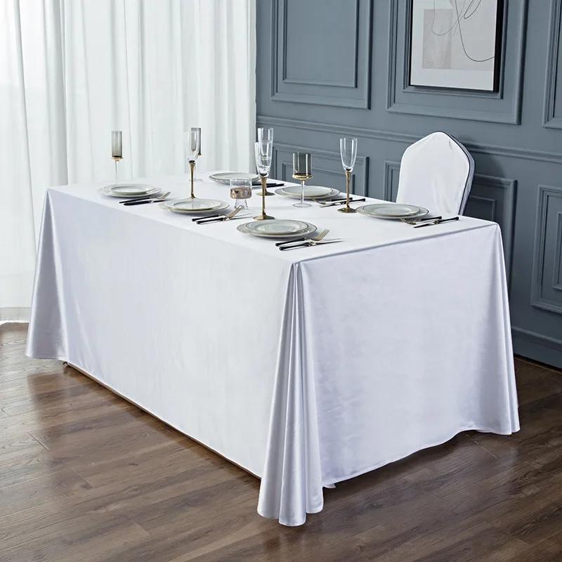 Custom white tablecloth home dinner party oversized table cover wedding banquet outdoor party cover hotel decoration tablecloths