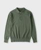 PANICALE Green Cotton Collared Knit
