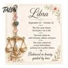 Zodiac Sign Pendant 12 Keychain with Keepsake Card, Star Pendant, Backpack Handbag Purse Charm, Inspirational Gift for Men Women