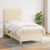 Maison Exclusive - Slatted Bed Base with Cream Mattress 90x200 Cm Fabric