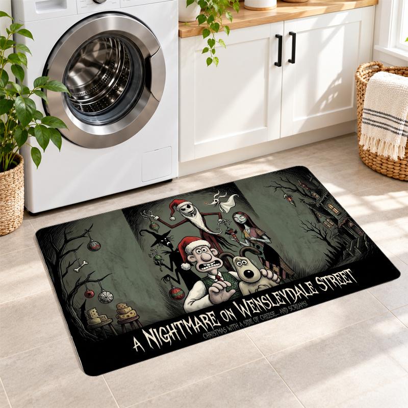 Flannel Kitchen Mat Wallace & Gromit Soft Area Rug Non Slip Floor Carpet Home Decoration