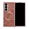 Leopard Print Luxury Leather Magnetic for Magsafe Phone Case for Samsung Galaxy Z Fold 7 6 5 4 Fold7 ZFold7 Shockproof Cover