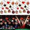 Party Spiral Paper Hangings With Poker Chips Design For Festive Venue Decoration