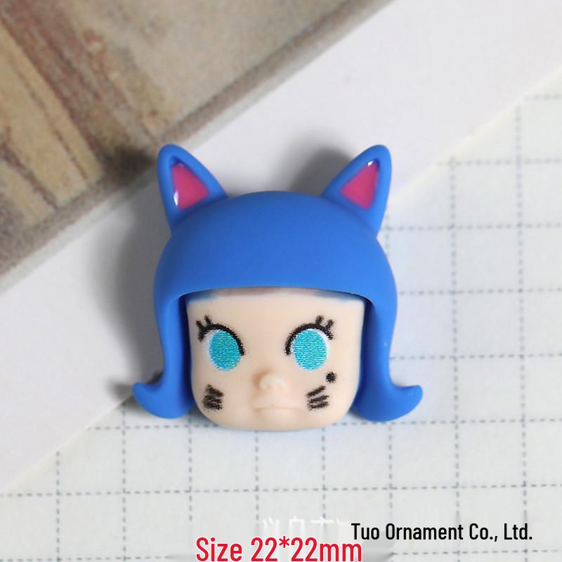 Cartoon Head DIY Resin Accessories: Phone Case, Hair Clip, Cup Decor & Fridge Magnets