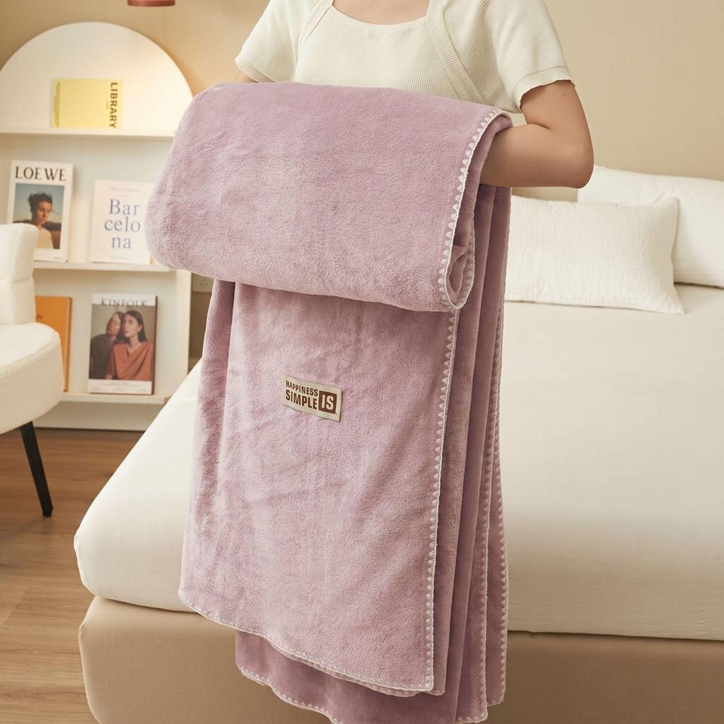 Thick Milk Fleece Flannel Shawl - Spring/Fall Air-Conditioning or Nap Blanket