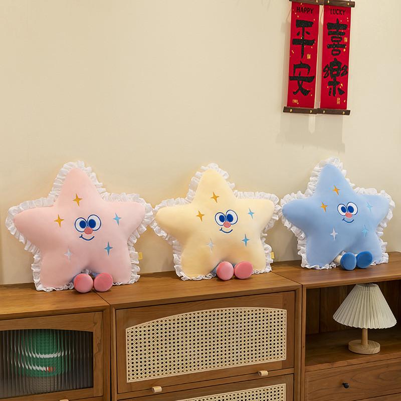 Adorable Star Plush Toy Cushion Soft Cartoon Stuffed Animal Gift For Girls