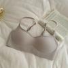Low-neck Liquid Foundation Underwear Women's Thin Big Breasts Show Small and Thin Jelly Strip Lift Invisible Seamless Bra Cover