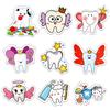 50 100Pcs Cartoon Tooth Shape Stickers Tooth Fairy Paper Sticker Dentist Gift For Kid Children Graffiti Decal Sticker