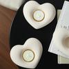 Heart Shaped Ceramic Candlestick Holder Small Heart Candle Holder for Wedding Party Anniversary Valentine's Day