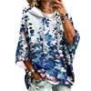Women's Vintage Floral Print Hooded Pullover Top with Three-Quarter Sleeves for Casual Daily Wear