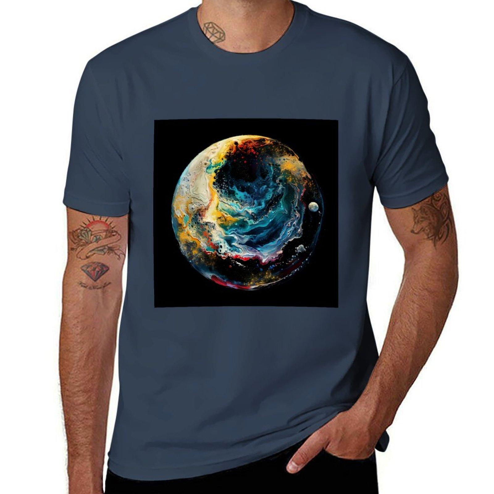 Moon Phases Celestial Whirl Tshirt Big Size Daily Wear Tshirt S