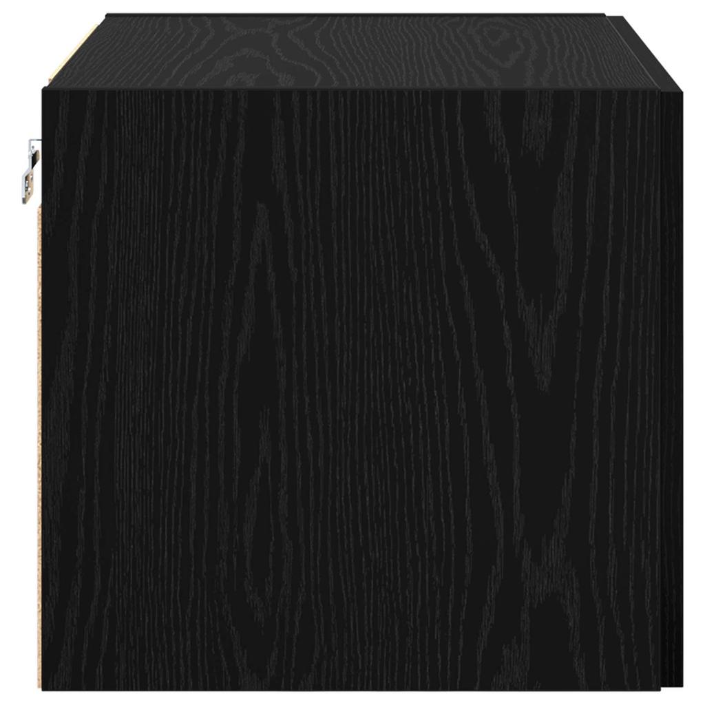 Wall Mounted Wall Cabinet Black Oak Effect 50 x 42.5 x 40 cm