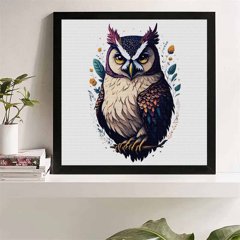 

New Arrival 5D DIY Full Circle Diamond Painting Painted Black Owl Embroidery Cross Stitch Home Decor Gift 20x20cm
