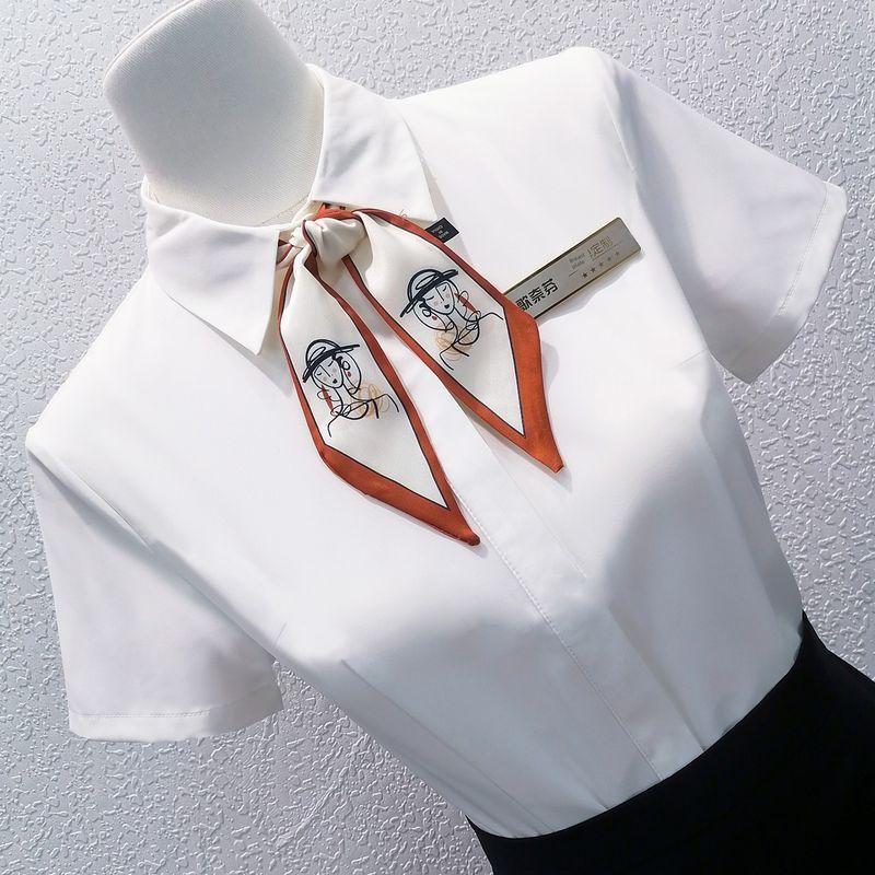 

Деловой костюм для ресепшена KTV Отель Официант Кассир Рабочая одежда Рубашка Рабочая одежда косметолога Женский Летний White(SHORT SHIRT) XXL