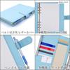 MT's SHOP A5 Desk-Sized System Organizer, Cute PU Leather, 6-Ring Design, Includes 4 Refills, Pockets, and Pen Holder, Light Blue, OF390