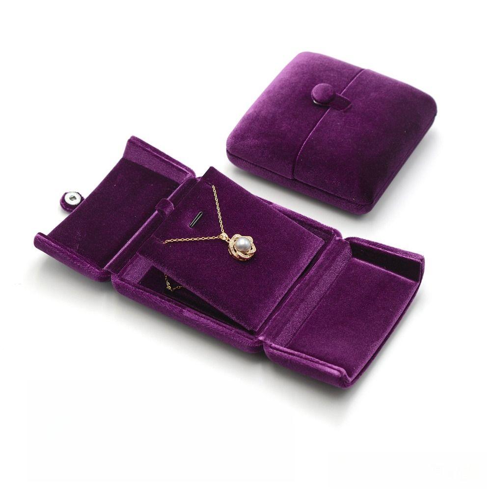 Solid Color Velvet Jewelry Box Luxury Necklace Bracelet Case  Ring/necklace/bracelet Storage