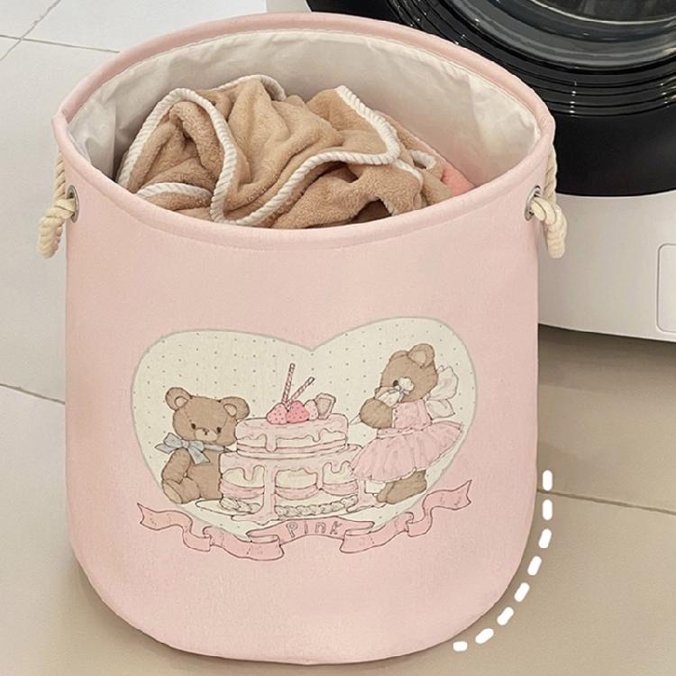 Laundry Hamper for Home Use Foldable Cotton Linen Basket With Lovely Designs for Organizing Dirty Clothes In Any Room