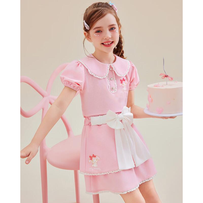 Hello Kitty Girls' Summer Sweet Bow Short Sleeve & Skirt Set