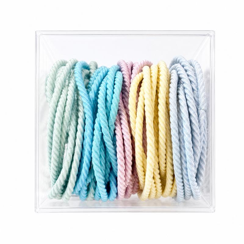 Hair Ties 50Pcs Candy Color Soft Cotton No Crease Elastic Bands for Girls Bridesmaid Gift Small Bulk