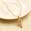 Zircon Cross Pendant Necklace Jewelry for Women with Hypoallergenic & Style Dangle Chain Gifts Fall/Winter Collection Banquet