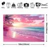 2D Flat Glitter Pink Beach Banner Tropical Paradise Themed Backdrop for Vacation & Summer Decor