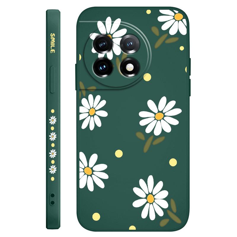 

Elegant Daisy Phone Case For Oneplus 13 13R 12 12R 11 11R 10 10R 10T 9R 9RT 9 8T 8 7 7T Pro 5G Liquid Silicone Cover OnePlus 9R