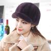 Real Mink Fur Hat Women'S Winter Fashion Baseball Hat Warm Mink Fur Knight Duck Tongue Hat Luxury Keep Warm Russian Lady Caps