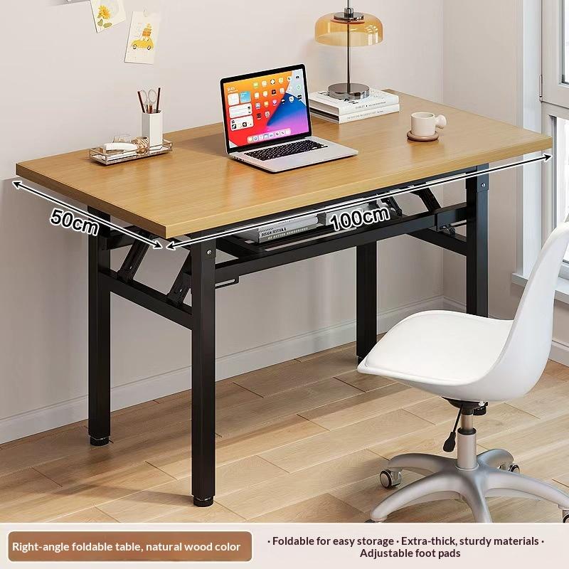 1Pcs Simple Long Rectangular Office Desk Portable Folding Meeting Table Thickened Computer Dining Training Desk Dinning Table