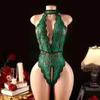 Summer Sleeveless  Thin Bodysuit Sexy Bodycon Off Shoulder Open Bra Underwear Crotchless One-piece Rompers  Porn Exotic Suit
