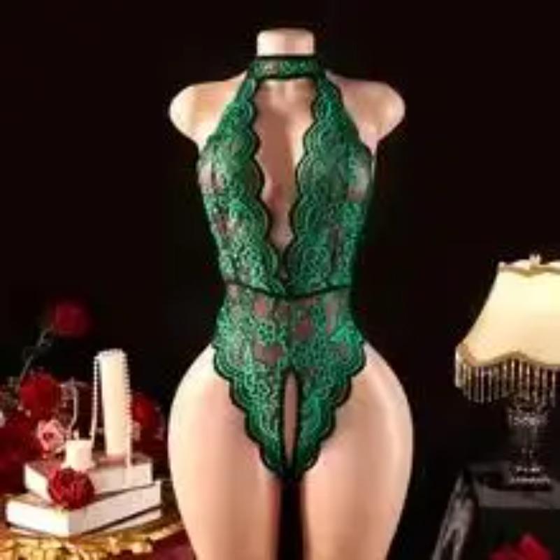 Summer Sleeveless Thin Bodysuit Sexy Bodycon Off Shoulder Open Bra Underwear Crotchless One-piece Rompers Porn Exotic Suit