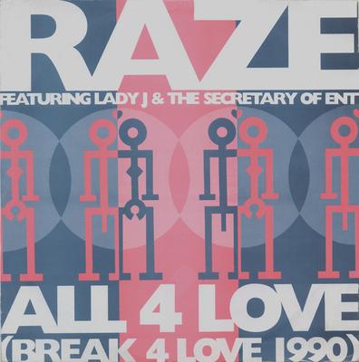 Płyta 12 cali RAZE, LADY J & THE SECRETARY OF ENT - All 4 Love (Break 4 Love 1990) CHAMP12228 Champion 1990 UK Dance & Electronica Używane