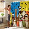 Cute Dog Group Shower Curtain Machine Washable All Season Waterproof Privacy Protection Cartoon Design Fun Elevate Your Space