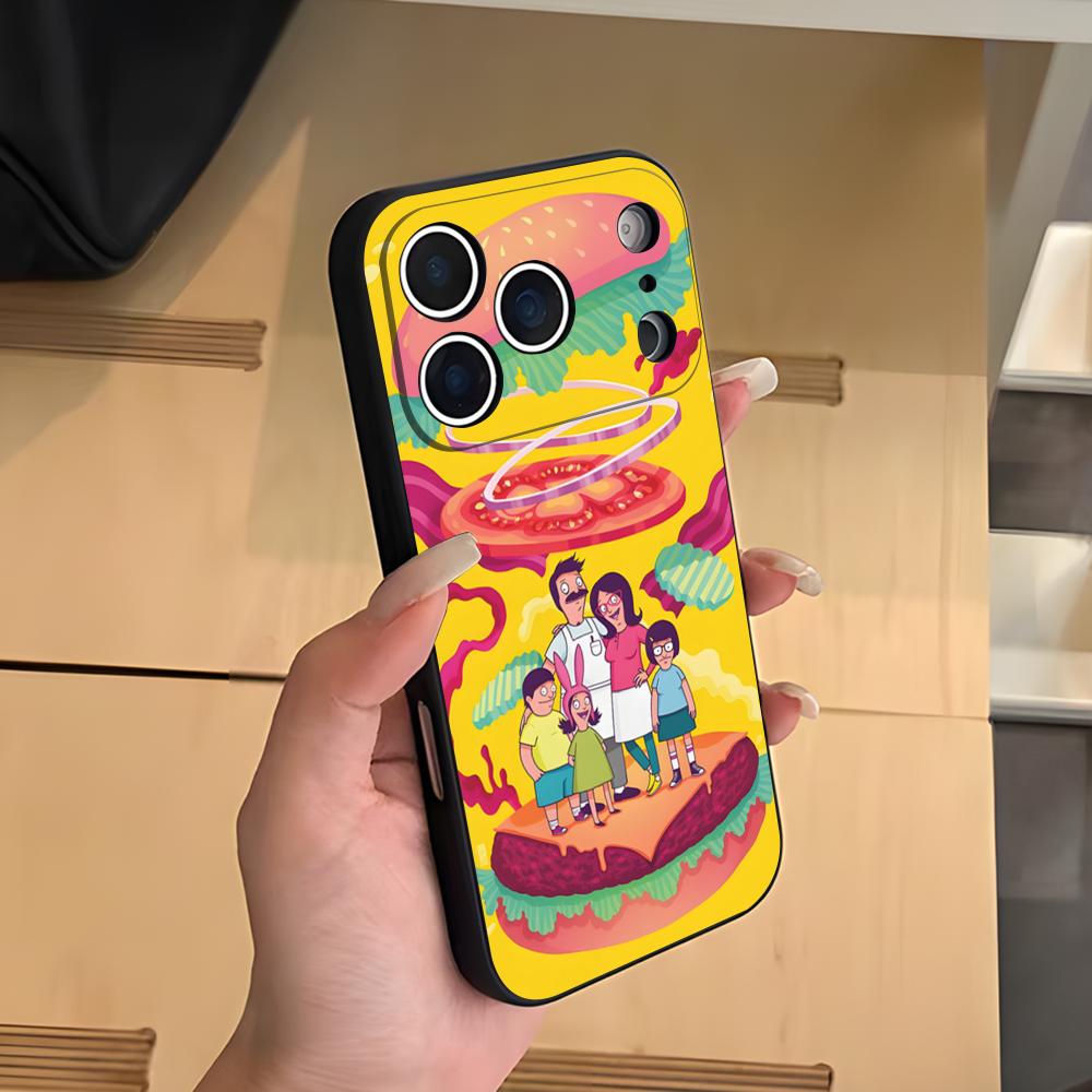 Coque de téléphone B-Bobs B-Burgers Pour IPhone 17 Air 16 E Pro Max 15 14 13 Mini 12 Pro 11 Max Plus Coque Souple Noire