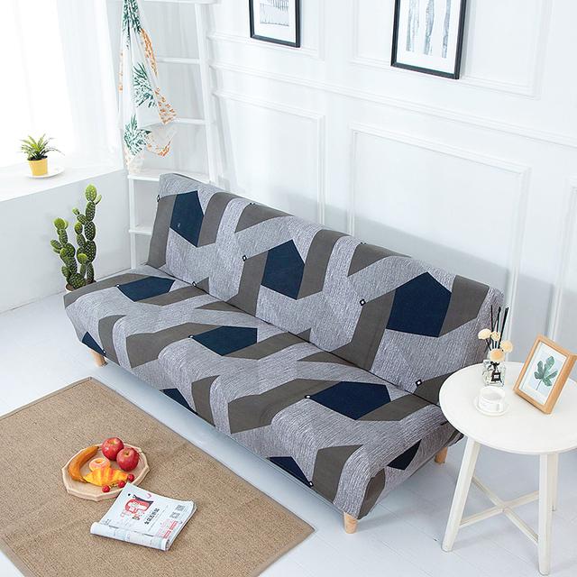 

String Printed Folding Sofa Furniture Bed Cover Sofa Protector Covers Stretch Double Seat Cover Slipcovers For Living Room Area Geometric Print S (120-150CM)