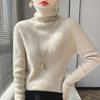 Women's Turtleneck Andy Fleece Sweater Long Sleeve Solid Knit Pullover Winter Inner Top