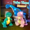 Glowing Green Dinosaur Plush ToyCuddly Dinosaur Stuffed Animal Featuring Colorful Lights Joyful Mother's Day Present