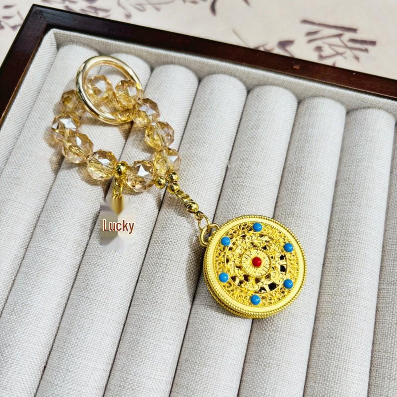 Lucky Gold Gourd & Cat Keychain Pendant Gift for Men and Women