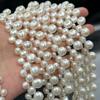 1String, White Natural Freshwater Pearls, Handmade 6/7/8.5mm Pearl Beads for Jewelry Making DIY Crafts Length 36cm
