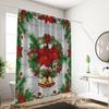 1PC Christmas themed pattern shower curtain, pine needle flower pattern,waterproof, with 12 hooks, for bathroom shower, home u