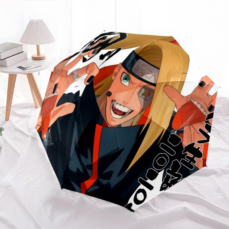 1 PC Automatic Folding Umbrella - Naruto Pattern Portable Foldable Design With 8 Ribs Christmas Birthday Gifts
