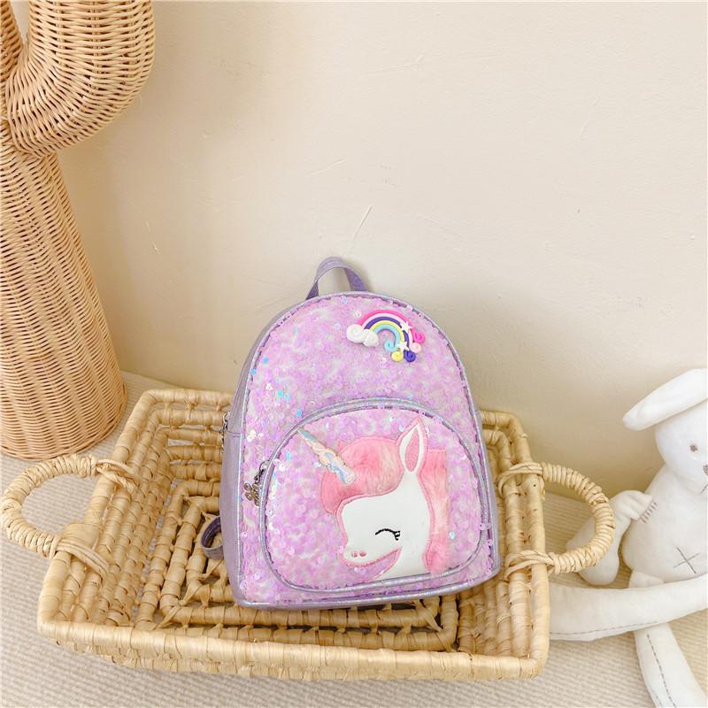 New Stylish Princess Backpack For Kids With Sparkling Sequins Lightweight Cute Design