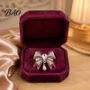 Wedding Party Brooch Retro Rhinestone Bow Brooch, Bowknot Pin with Waterdrop Faux Pearl, Dainty Women Jewelry Accessories for Daily Wear Vintage Style