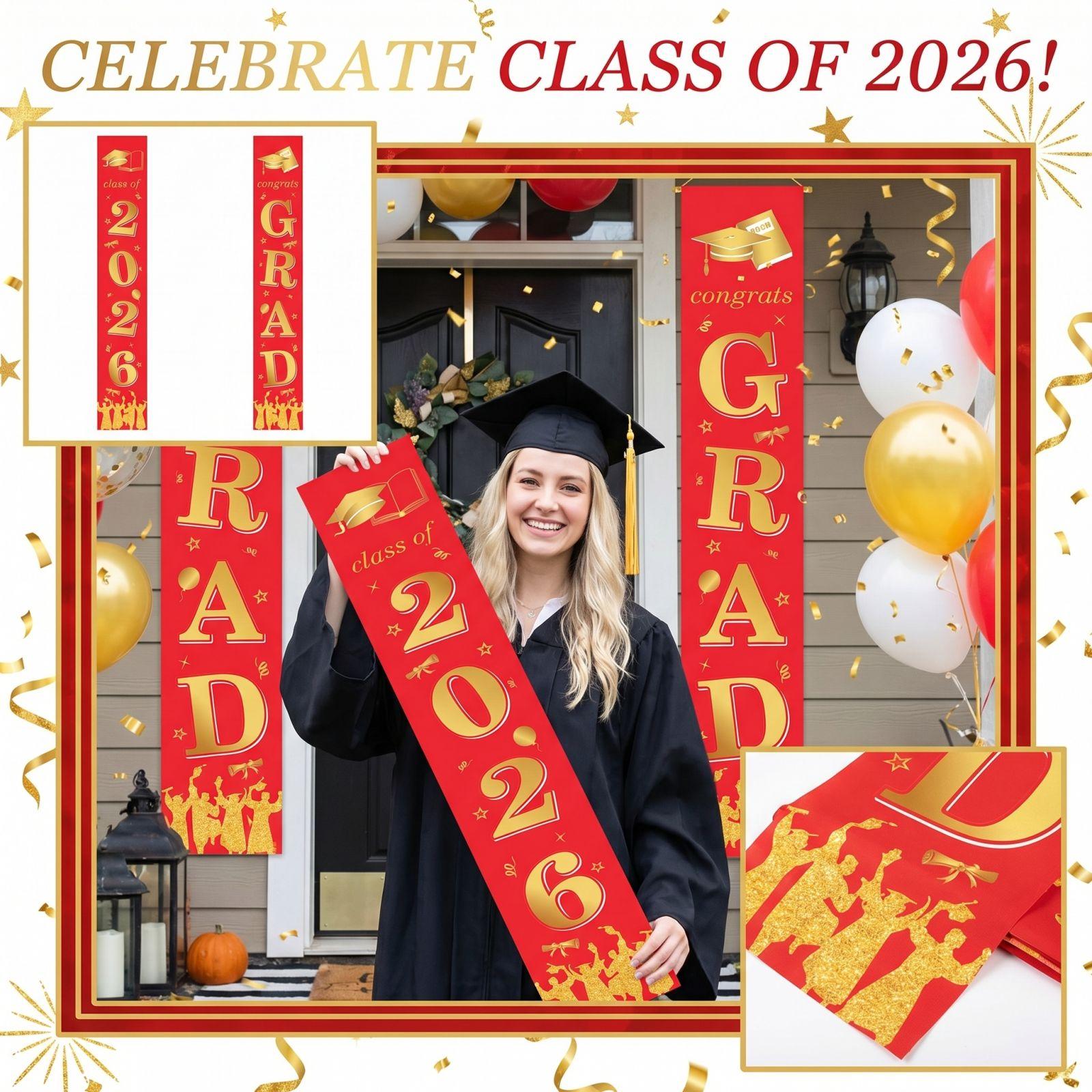 

Graduation Class Decoration Door Flag Hanging Flag Graduation Party Decoration Supplies one size
