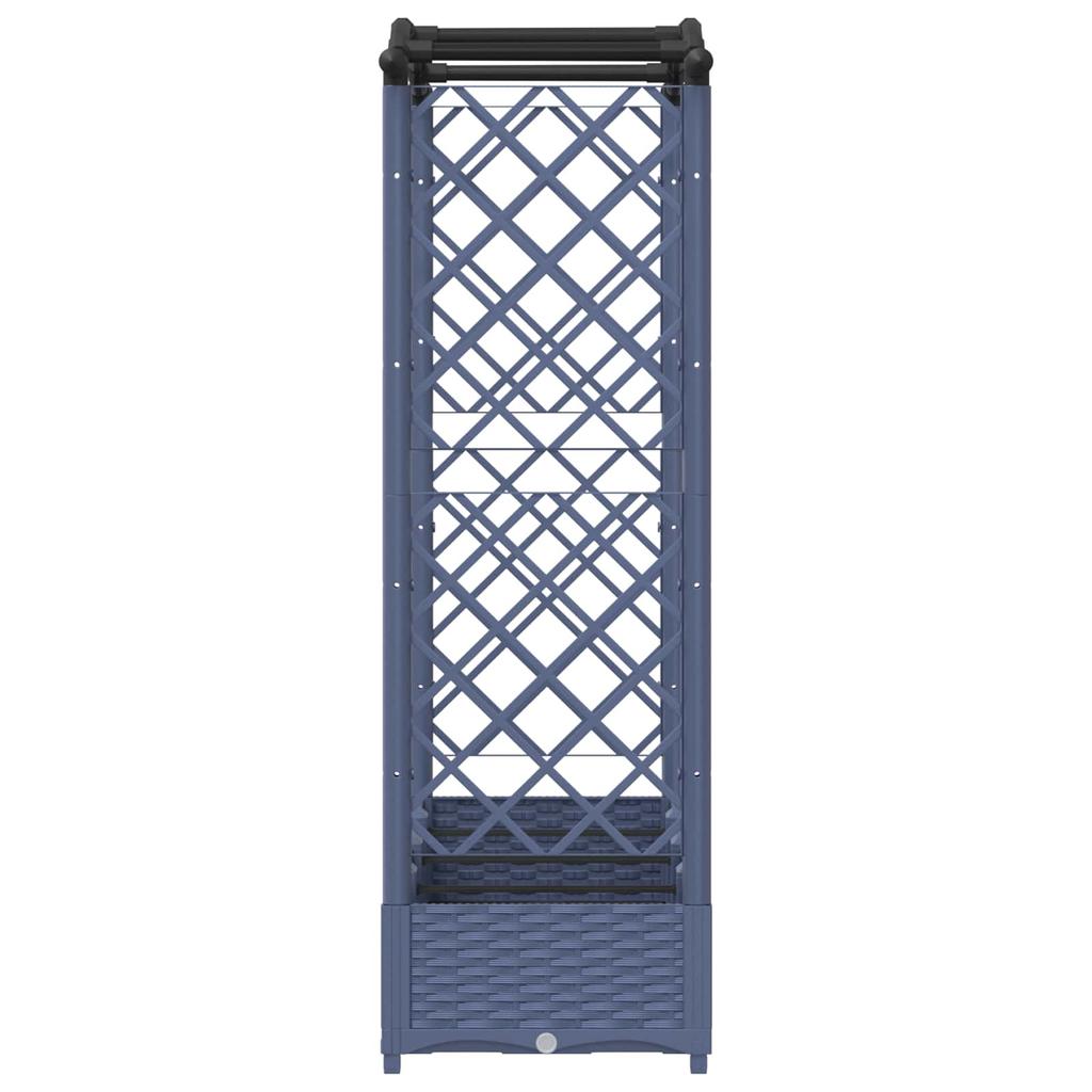 Raised Planter with Trellis and Hanging Roof Gray 207 x 40 x 126 cm PP