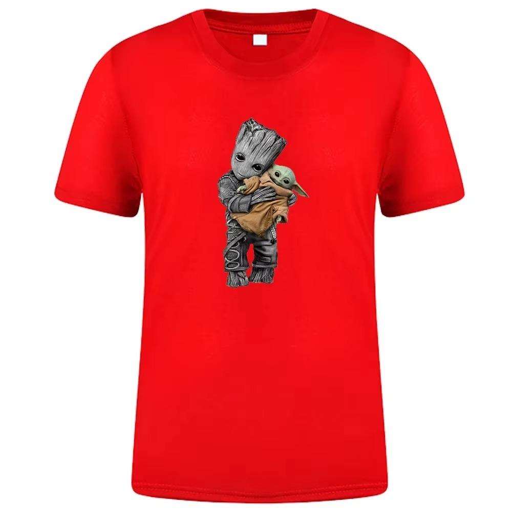 MINISO Cartoon Yoda Print T-Shirts Casual Mens Tee Shirt Harajuku Cotton Kawaii T Shirt Summer Streetwear Tops Women